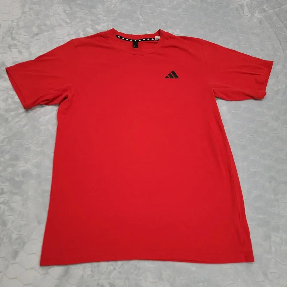 Adidas Aeroready Mens Large Red Short Sleeve Athletic Training T-Shirt Tee